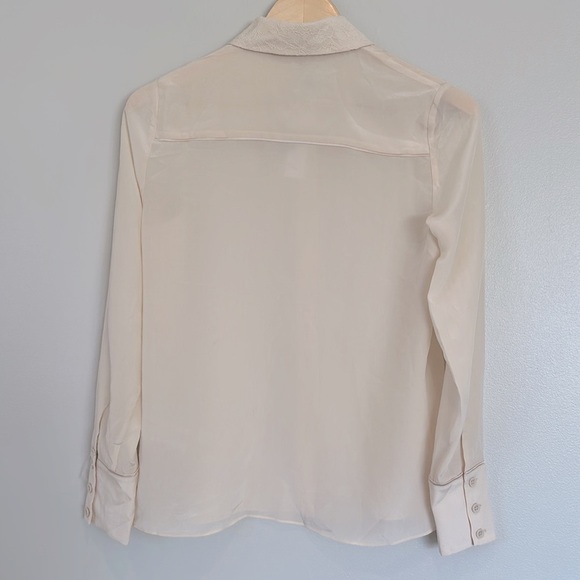 Alice + Olivia by Stacey Bendet Silk Blouse Champagne Size XS 100% Silk - Picture 2 of 11